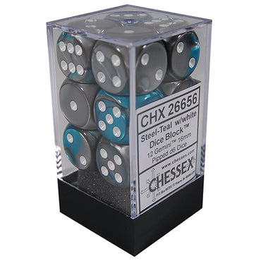 12 16mm D6 Gemini Steel-Teal/white CHX26656