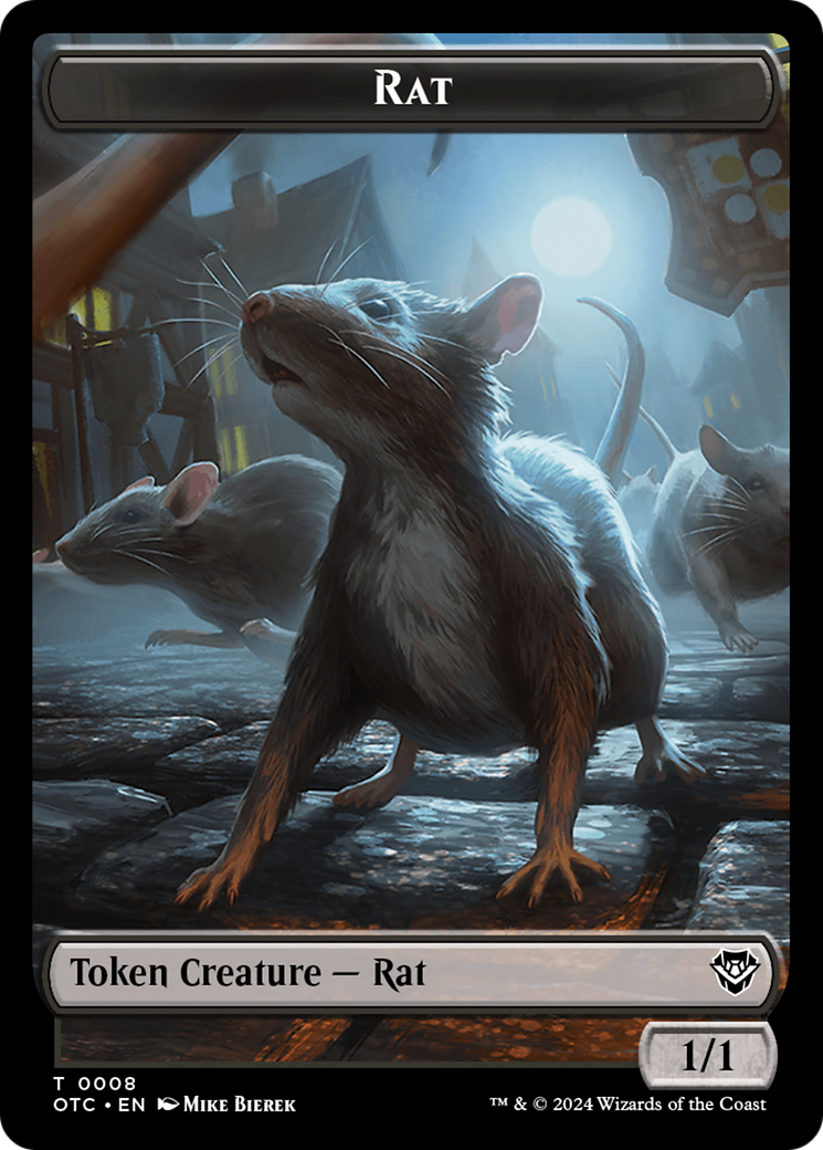Rat // Blood Double-Sided Token [Outlaws of Thunder Junction Commander Tokens] | Pandora's Boox