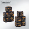 MTG counter d6 Dice 12mm Black Glitter
