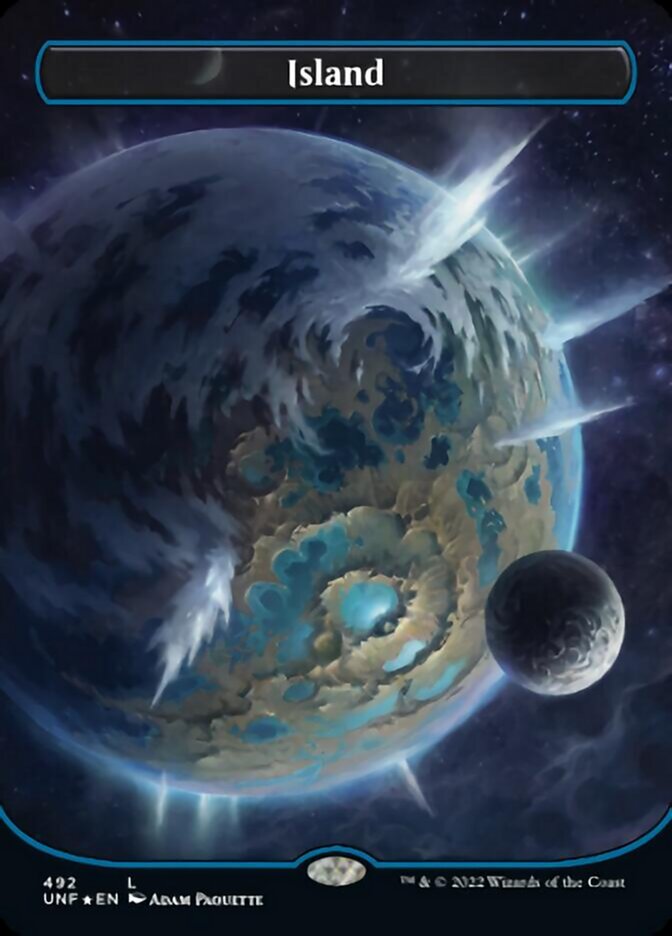 Island (492) (Orbital Space-ic Land) (Galaxy Foil) [Unfinity] | Pandora's Boox