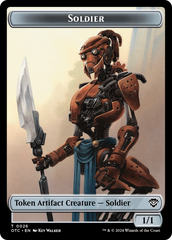 Elemental (0014) // Soldier (0026) Double-Sided Token [Outlaws of Thunder Junction Commander Tokens] | Pandora's Boox