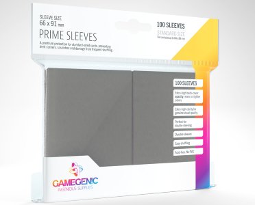 Gamegenic Prime Sleeves Dark Grey (100 pk) | Pandora's Boox