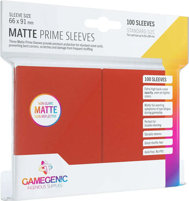 Gamegenic Prime Sleeves Matte Red (100 pk)