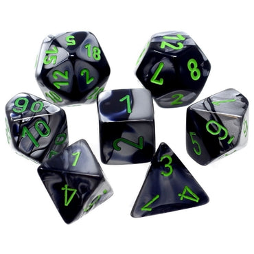 Chessex chx20645 Mini Polyhedral Gemini Black-Grey/green