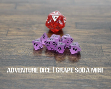 Adventure Dice: Grape Soda mini dice (Glow in the Dark!)