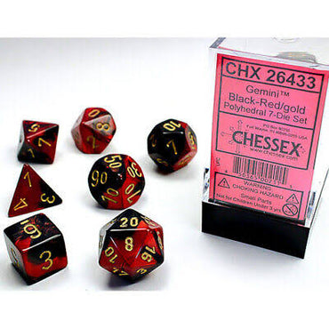 Chessex chx20633 Mini Polyhedral Gemini Black-red/Gold
