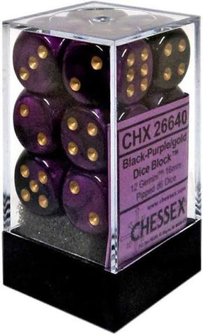 12 16mm D6 Gemini Black-Purple/gold CHX26640