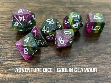 Adventure Dice Polyhedral 7pc Set: Goblin Glamour