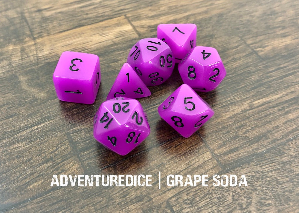 Adventure Dice: Grape Soda (Glow in the Dark!)