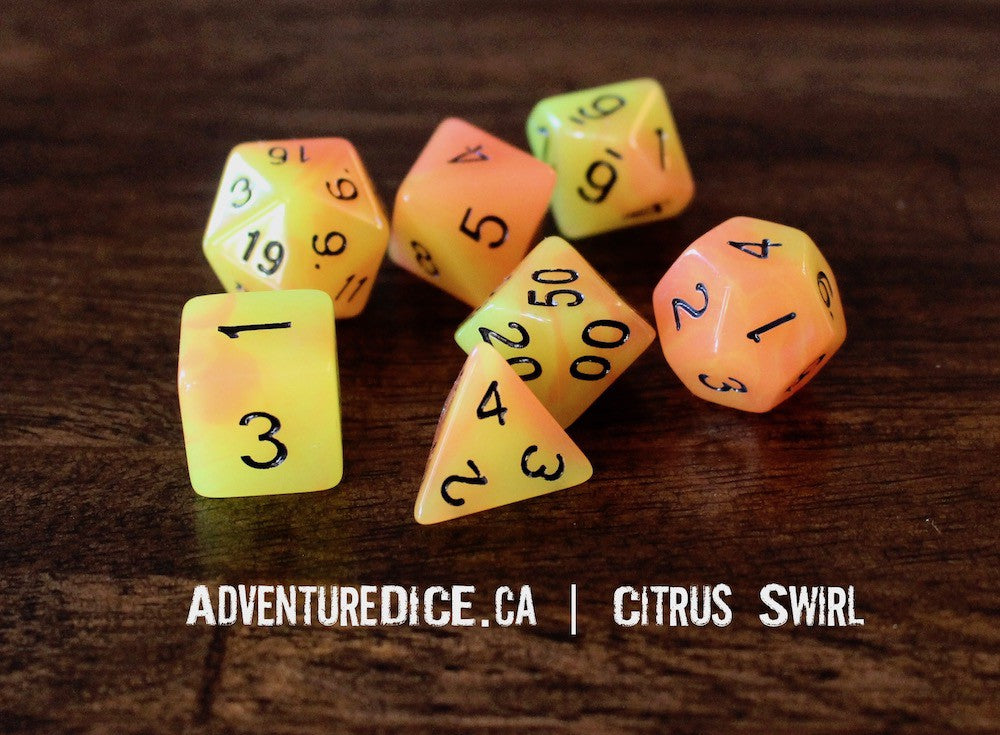 Adventure Dice: Citrus Swirl | Pandora's Boox