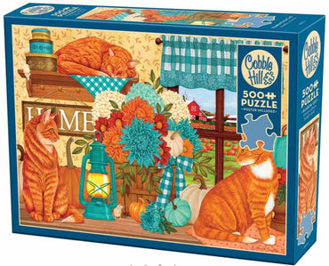 Cobble Hill Puzzle: Pumpkin Patch Cats 500pc