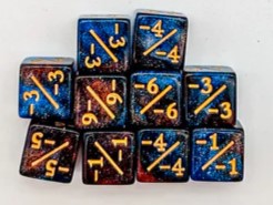 Counter dice for MTG (-/-) Pearl Shimmer Blue/Red