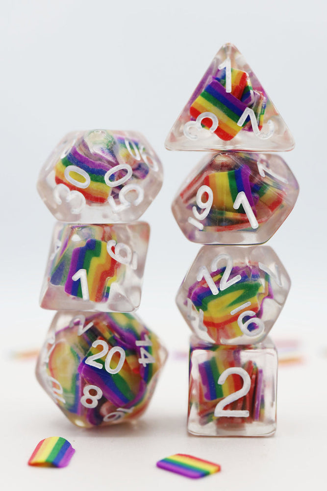 Rainbow Flag RPG Dice 7pc Set