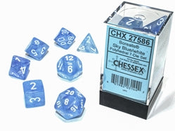 Chessex Dice (7pc) Borealis Sky Blue/White CHX27586