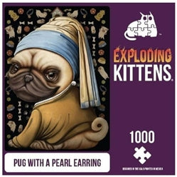 Exploding Kittens, Pug with a Pearl Earring 500 Piece Jigsaw Puzzle | Pandora's Boox