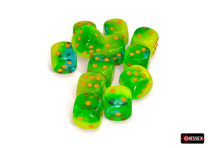 12 16mm D6 Gemini Plasm Green-Teal/orange CHX26667