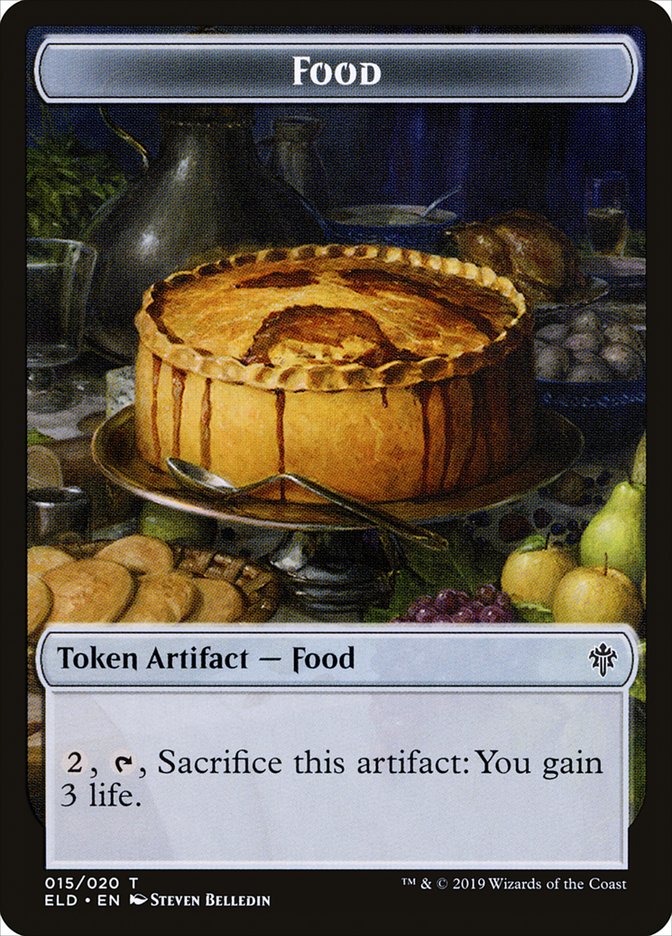 Knight // Food (15) Double-Sided Token [Throne of Eldraine Tokens] | Pandora's Boox
