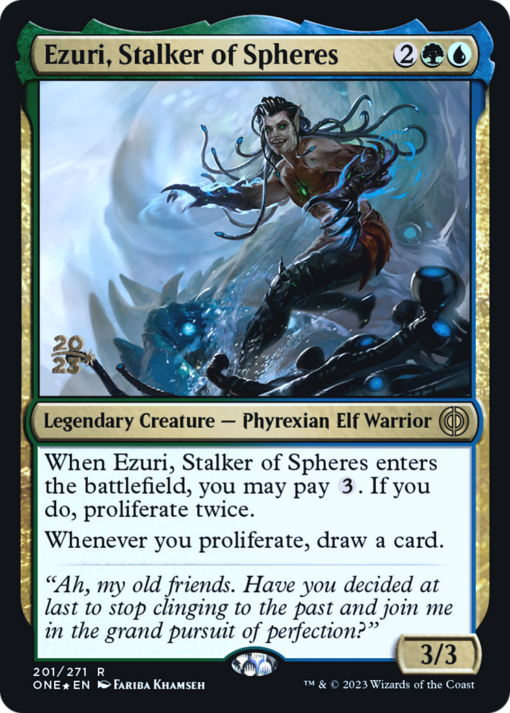 Ezuri, Stalker of Spheres [Phyrexia: All Will Be One Prerelease Promos] | Pandora's Boox