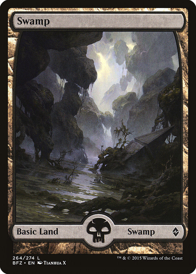 Swamp (264) (Full Art) [Battle for Zendikar] | Pandora's Boox