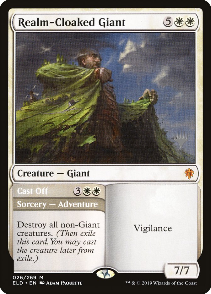 Realm-Cloaked Giant // Cast Off (Promo Pack) [Throne of Eldraine Promos] | Pandora's Boox