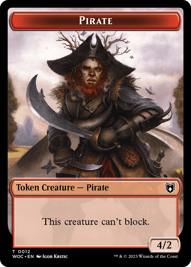 Pirate // Human Double-Sided Token [Wilds of Eldraine Commander Tokens] | Pandora's Boox