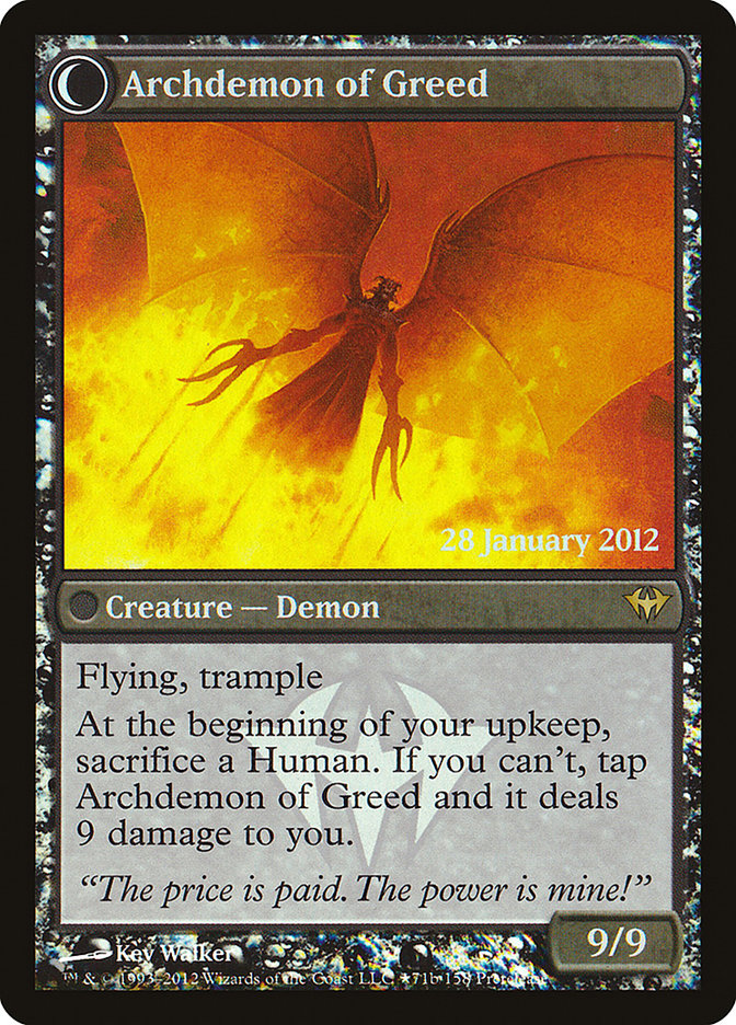 Ravenous Demon // Archdemon of Greed [Dark Ascension Prerelease Promos] | Pandora's Boox