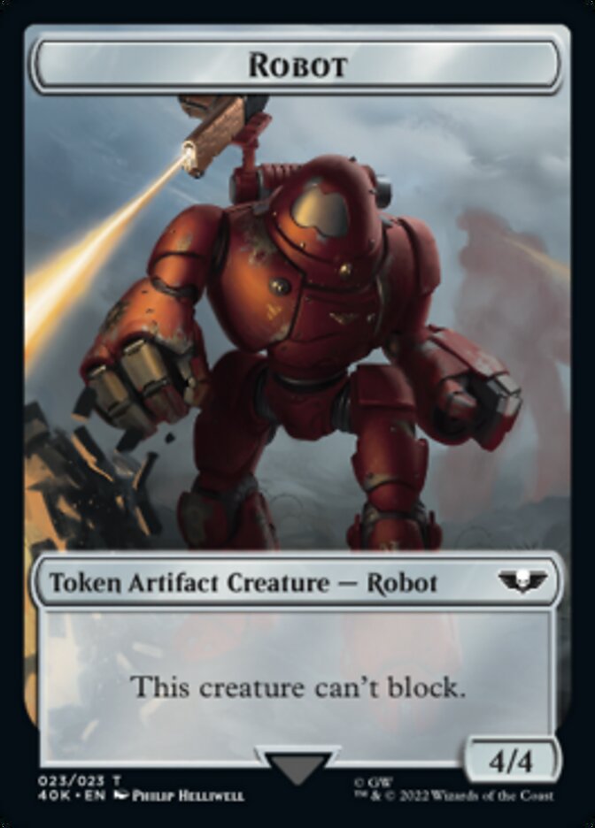 Astartes Warrior // Robot Double-Sided Token (Surge Foil) [Warhammer 40,000 Tokens] | Pandora's Boox