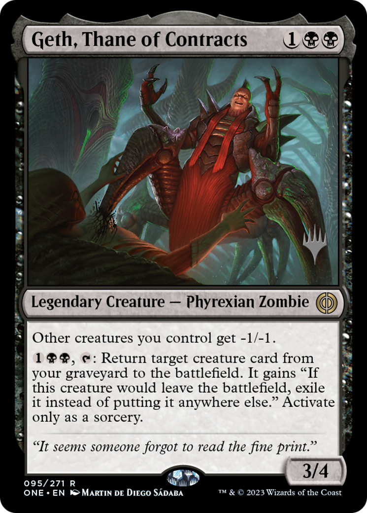 Geth, Thane of Contracts (Promo Pack) [Phyrexia: All Will Be One Promos] | Pandora's Boox