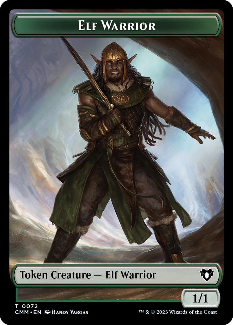 Elf Warrior // Cleric Double-Sided Token [Commander Masters Tokens] | Pandora's Boox