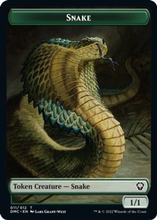 Snake // Hydra Double-Sided Token [Dominaria United Commander Tokens] | Pandora's Boox