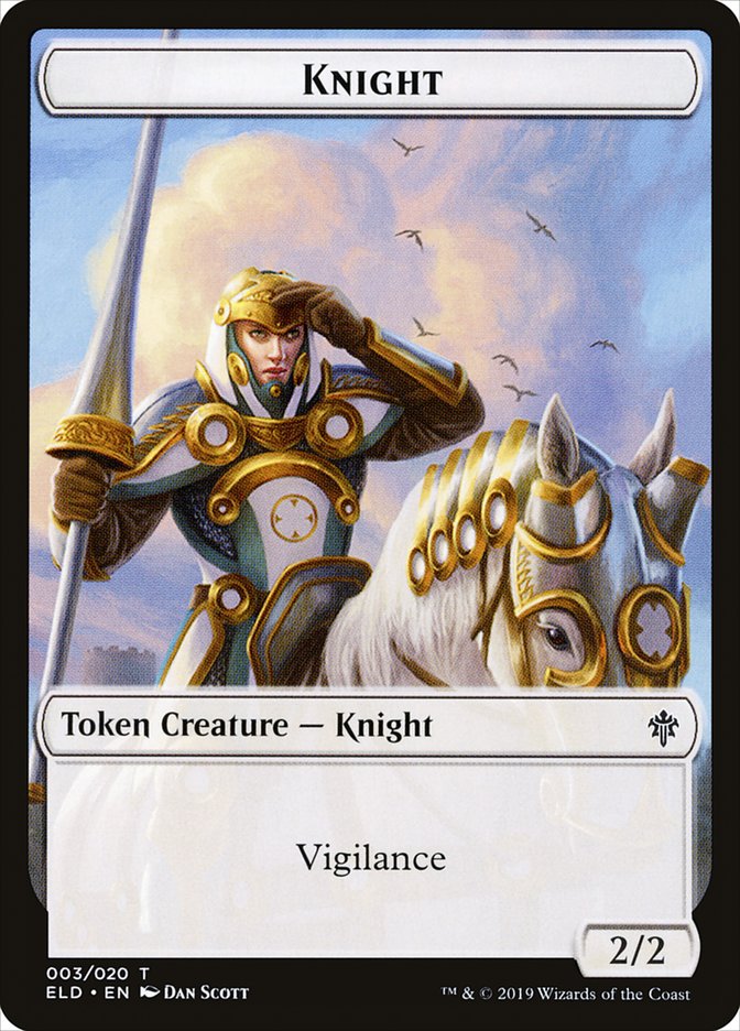 Knight Token [Throne of Eldraine Tokens] | Pandora's Boox