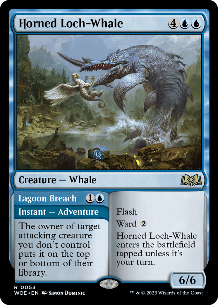 Horned Loch-Whale // Lagoon Breach [Wilds of Eldraine] | Pandora's Boox