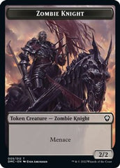 Zombie Knight // Knight Double-Sided Token [Dominaria United Commander Tokens] | Pandora's Boox