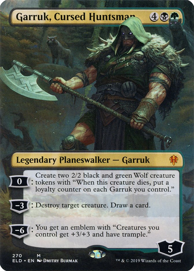 Garruk, Cursed Huntsman (Borderless) [Throne of Eldraine] | Pandora's Boox
