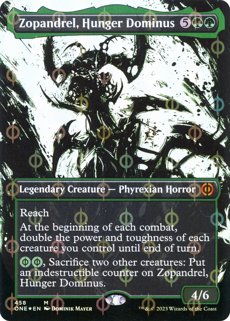 Zopandrel, Hunger Dominus (Borderless Ichor Step-and-Compleat Foil) [Phyrexia: All Will Be One] | Pandora's Boox