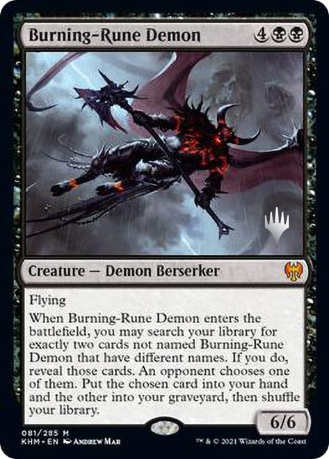 Burning-Rune Demon (Promo Pack) [Kaldheim Promos] | Pandora's Boox