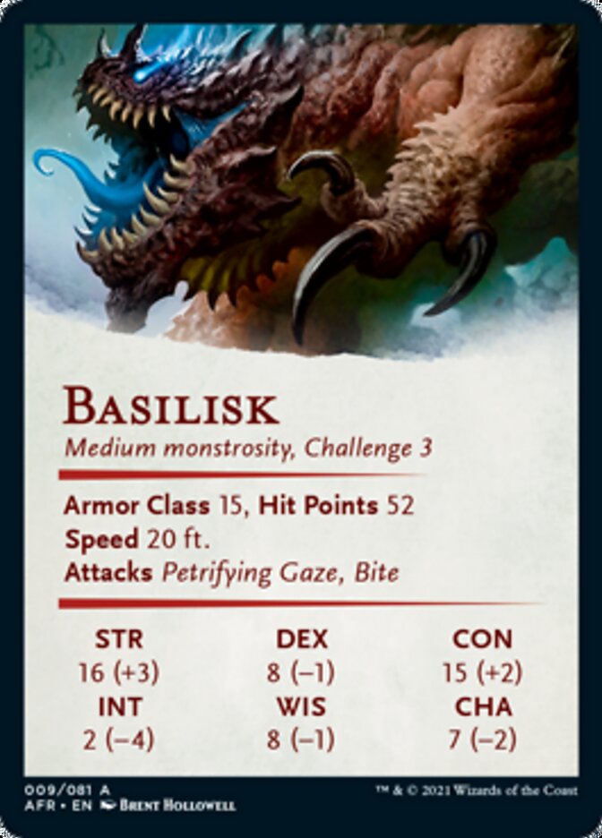 Basilisk Art Card (Gold-Stamped Signature) [Dungeons & Dragons: Adventures in the Forgotten Realms Art Series] | Pandora's Boox