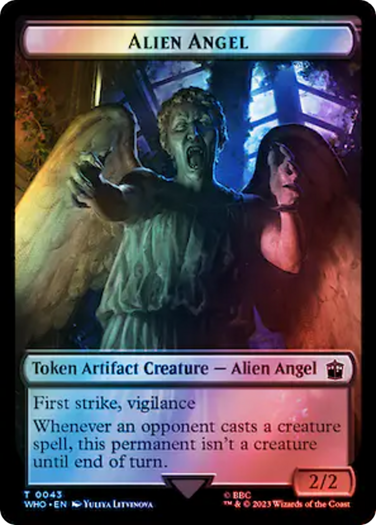 Alien Angel // Clue (0051) Double-Sided Token (Surge Foil) [Doctor Who Tokens] | Pandora's Boox