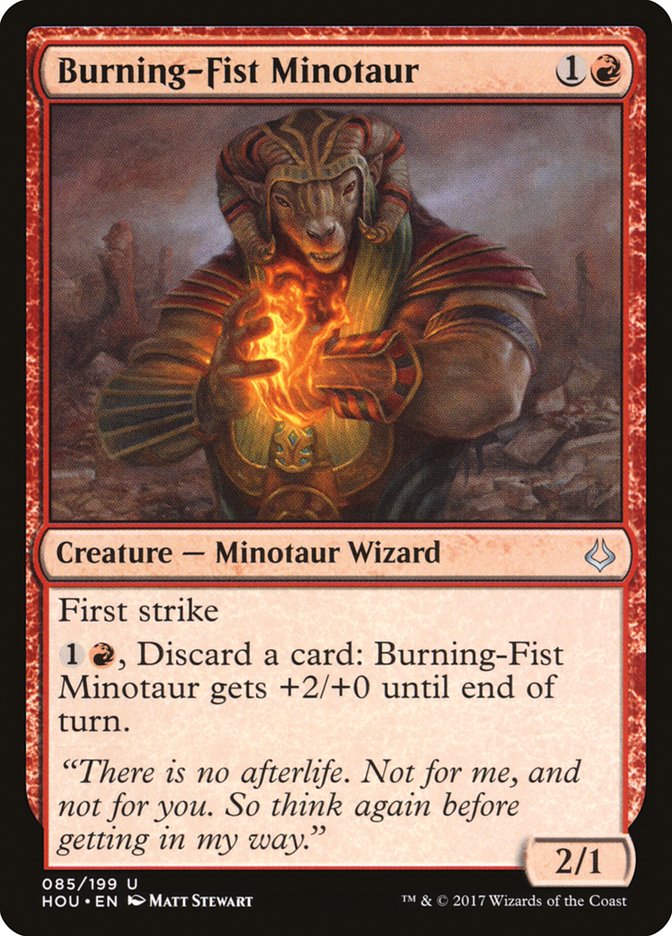 Burning-Fist Minotaur [Hour of Devastation] | Pandora's Boox