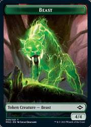 Beast // Clue (14) Double-Sided Token [Modern Horizons 2 Tokens]
