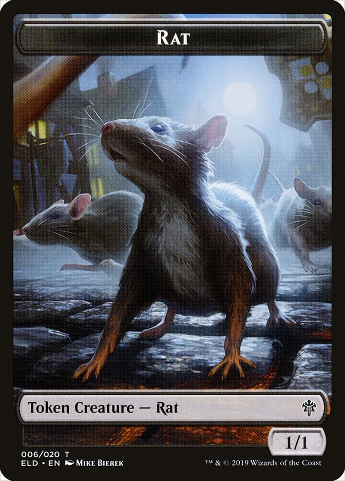 Rat Token [Throne of Eldraine Tokens] | Pandora's Boox