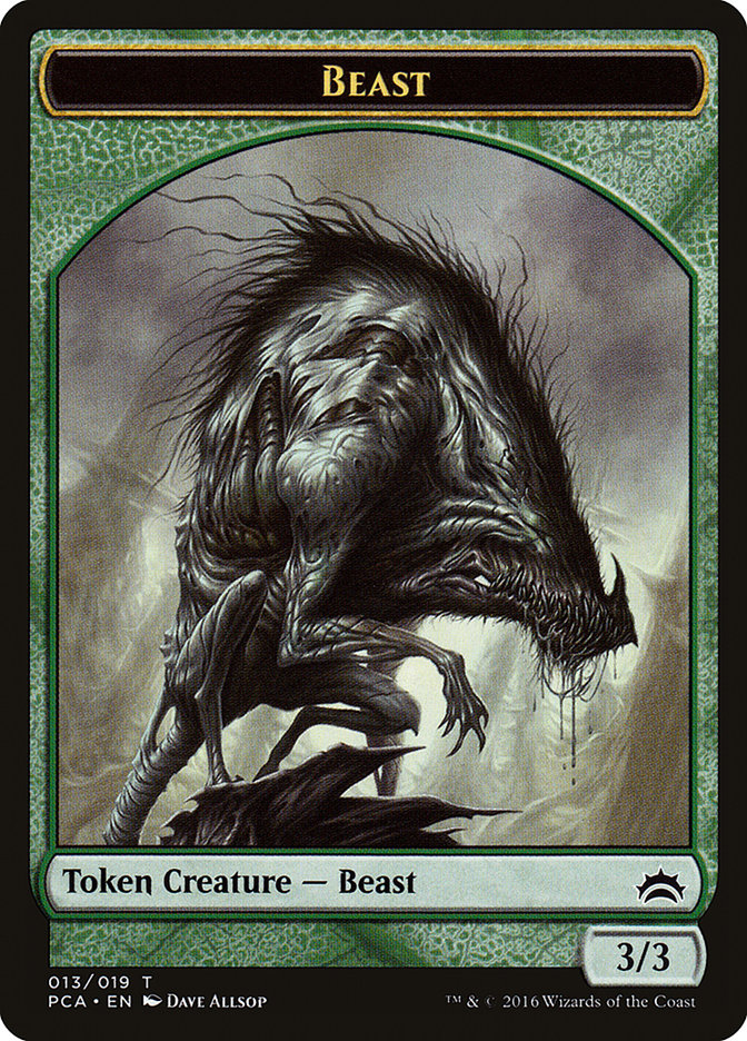 Beast // Saproling Double-Sided Token [Planechase Anthology Tokens] | Pandora's Boox