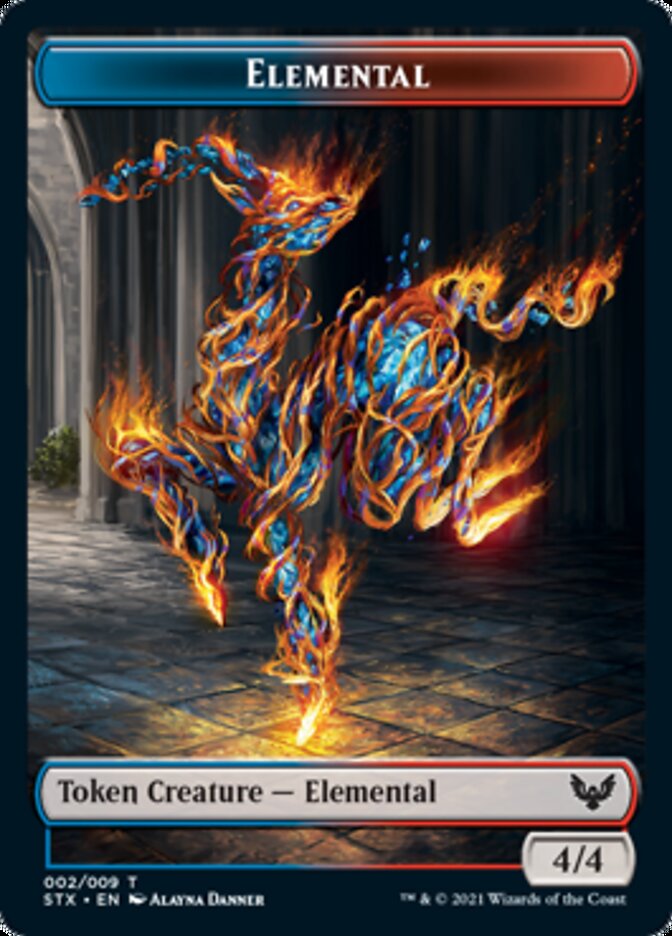Elemental // Lukka, Wayward Bonder Emblem Double-Sided Token [Strixhaven: School of Mages Tokens] | Pandora's Boox