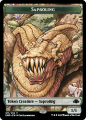 Zombie // Saproling Double-Sided Token [Dominaria Remastered Tokens] | Pandora's Boox
