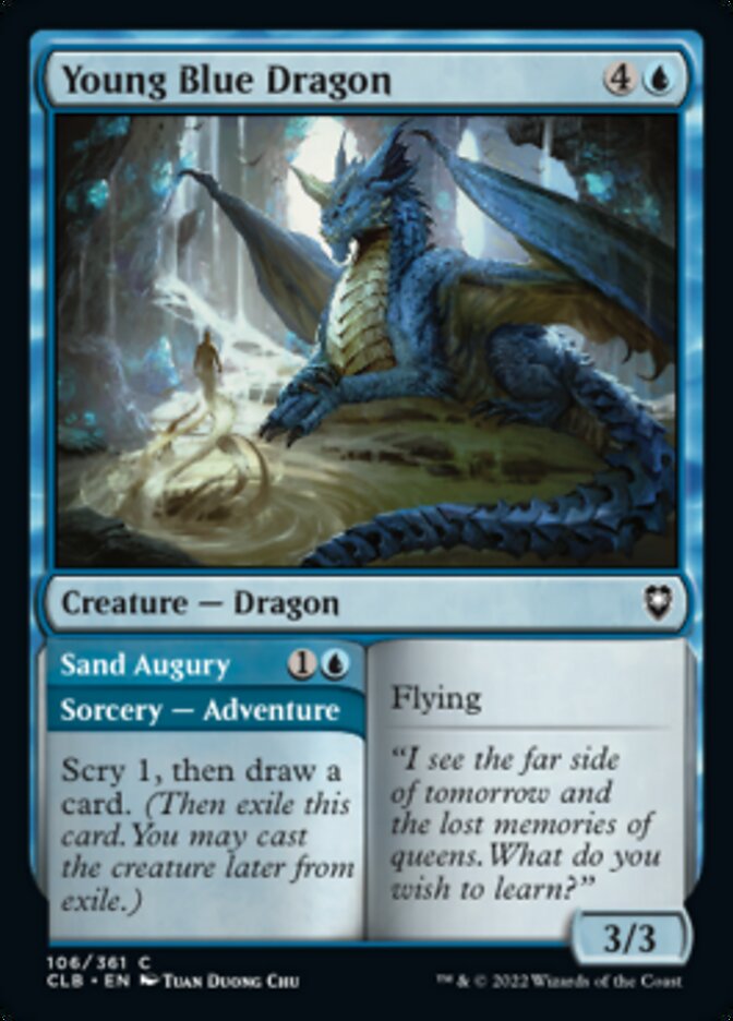 Young Blue Dragon // Sand Augury [Commander Legends: Battle for Baldur's Gate] | Pandora's Boox