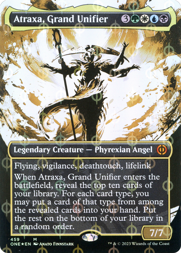 Atraxa, Grand Unifier (Borderless Ichor Step-and-Compleat Foil) [Phyrexia: All Will Be One] | Pandora's Boox