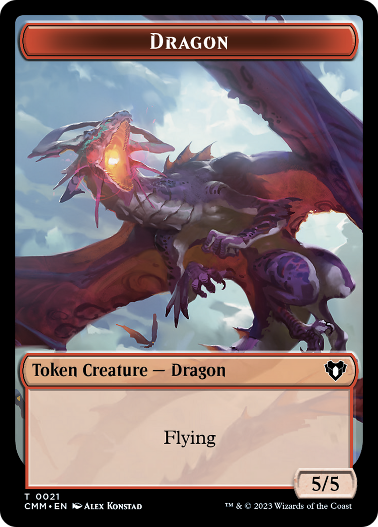 Saproling // Dragon (0021) Double-Sided Token [Commander Masters Tokens] | Pandora's Boox