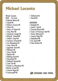 1996 Michael Loconto Decklist Card [World Championship Decks] | Pandora's Boox