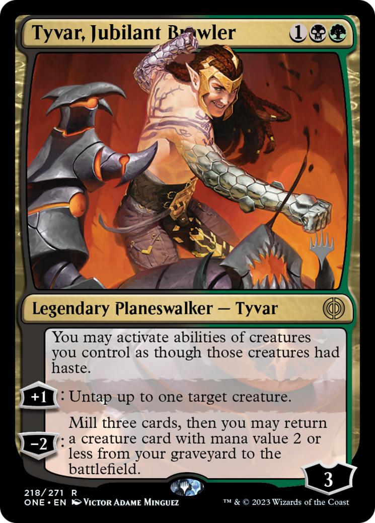 Tyvar, Jubilant Brawler (Promo Pack) [Phyrexia: All Will Be One Promos] | Pandora's Boox