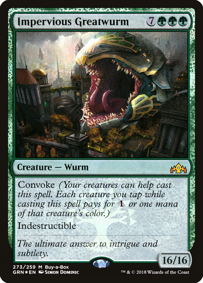 Impervious Greatwurm (Buy-A-Box) [Guilds of Ravnica] | Pandora's Boox